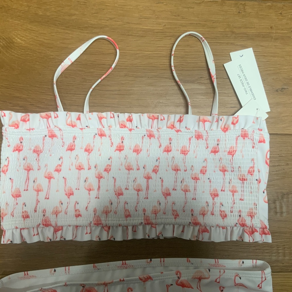 NWT Janie and Jack Flamingo Two Piece Swimsuit Size 16 - Picture 2 of 11